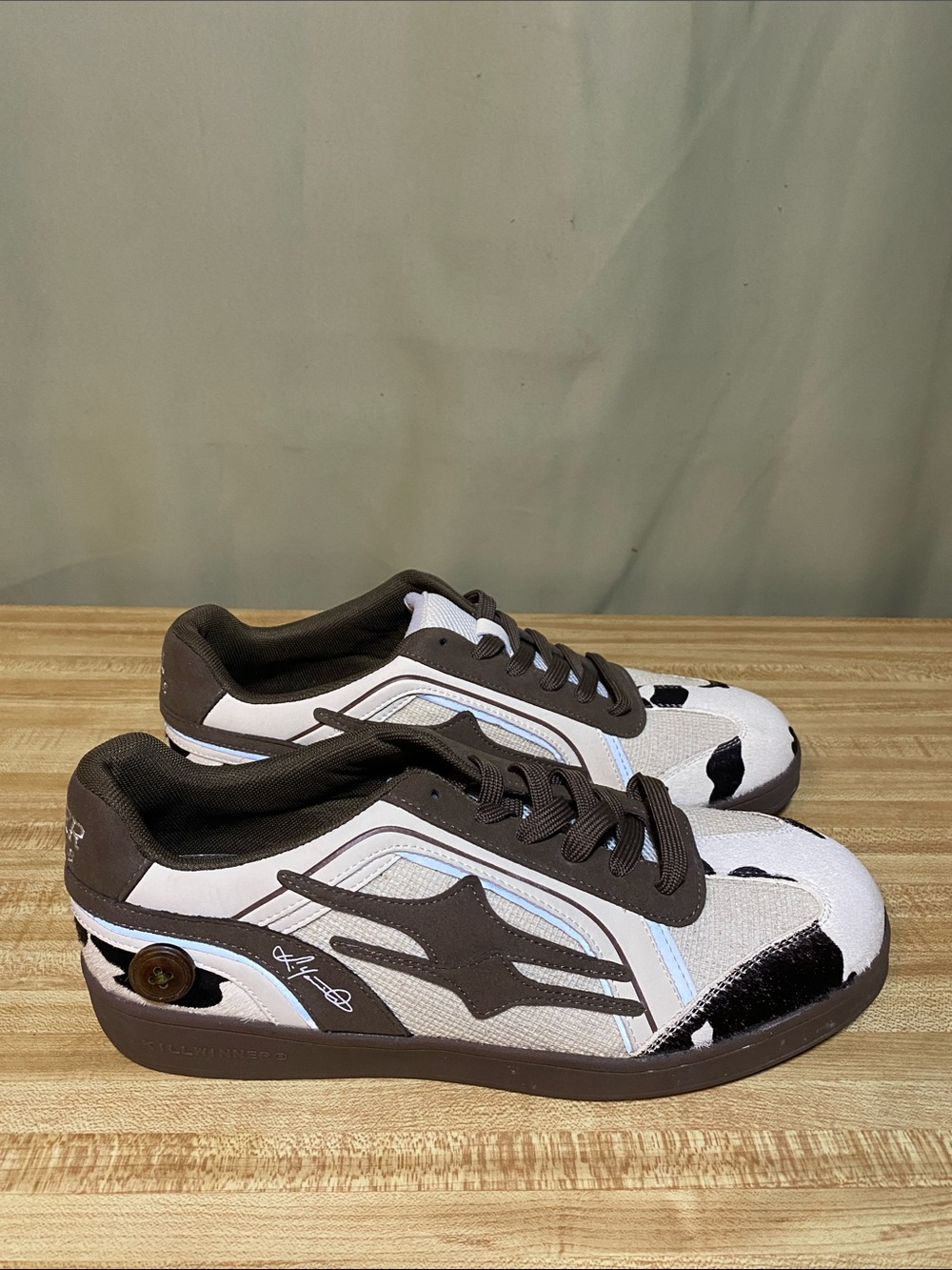 KILLWINNER  DE XUN Retro Training sneakers Cow Print Pattern M 8.5/W10